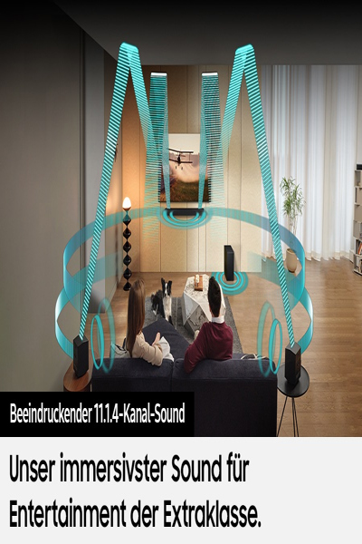 Samsung HW-Q995GD, 11.1.4 channels, 656 W, 3D Sound, DTS:X, Dolby Atmos, Dolby Digital Plus, Dolby TrueHD, Wireless, 200 W, 20.3 cm (8") - HW-Q995GD/ZG