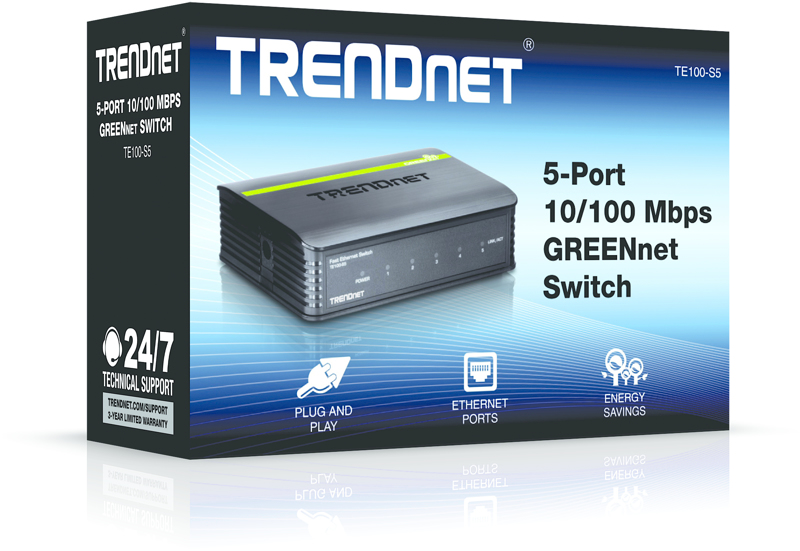 TRENDnet TE100 S5 - Switch - 5 portar - TE100-S5