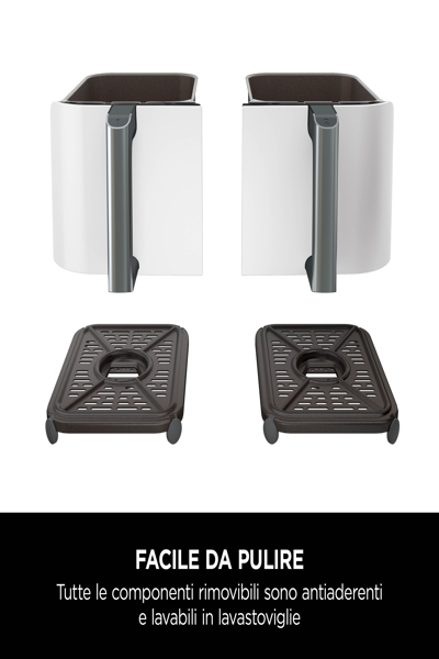 SharkNinja Ninja AF400EU, Hot air fryer, 9.5 L, Double, White, Rotary, Touch, Stand-alone - AF400EUWH