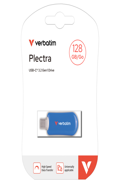 Verbatim Plectra Blue      128GB USB-C Flash Drive          30233 - 30233