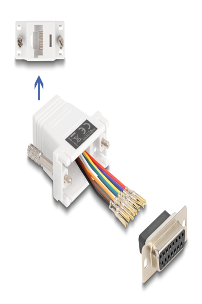 Delock Nätverksadapter - 15-stifts D-Sub (DB-15) (hona) skruvbar till RJ-45 (hona) - 67111
