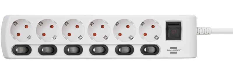 Brennenstuhl 1153110126 - 2 m - 6 AC outlets - 1153110126