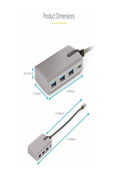 StarTech.com 4-Port USB-C Hub 4K 60Hz 100W PD - HB31C3A1CDPPD3