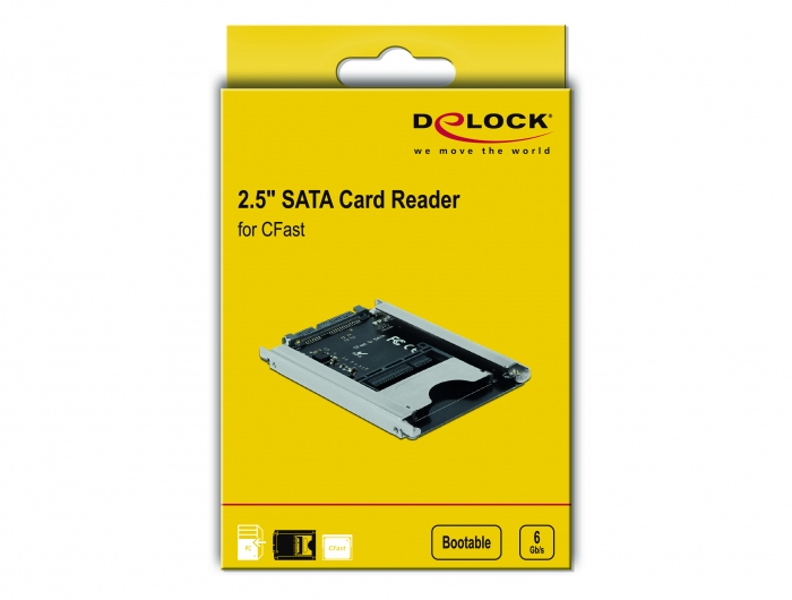 Delock Card reader (2.5" ) (CFast Card Type I, CFast Card Type II) - 91753