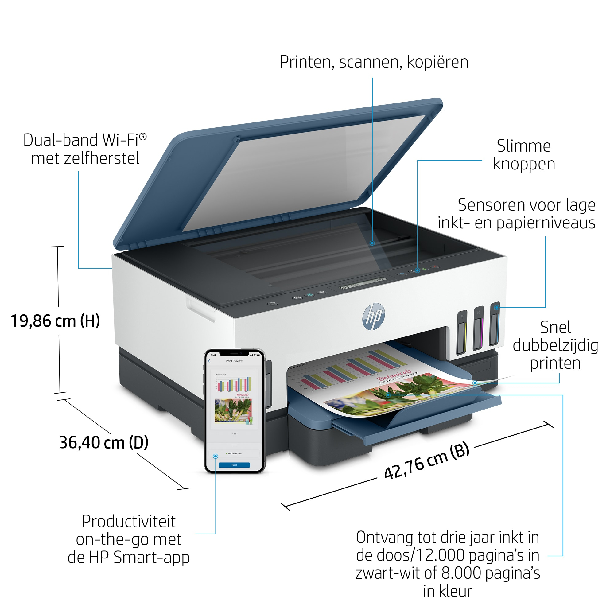 HP Printer Smart Tank 7006 All-in-One - Inkjet - Colored - 28B55A#BHC
