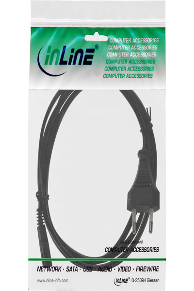 Câble d'alimentation InLine - Euro mâle / Euro 8 mâle - noir - 1,8 m
