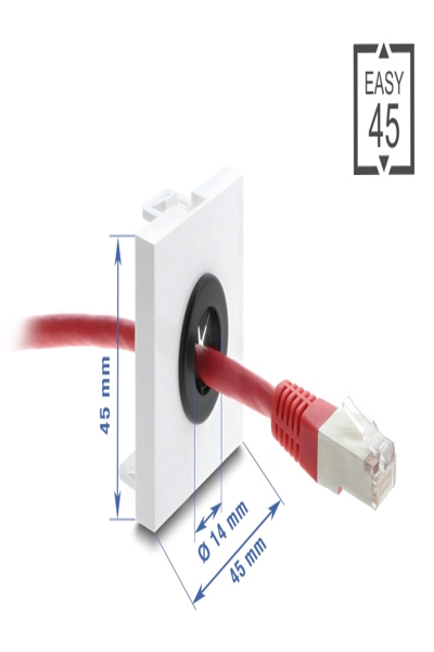 Delock Easy 45 Cable Gland round white Black - 91071