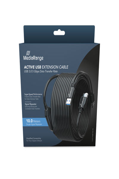 MEDIARANGE ACTIVE USB EXTENSION CABLE USB 3.0 BLACK