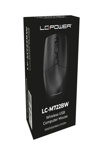 LC-Power Mouse M722BW 2.4GHz Wireless Black - Mouse - LC-M722BW