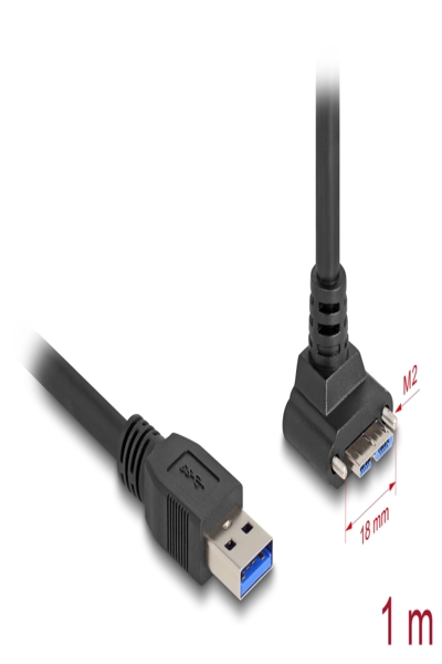Câble USB Delock - USB Type A (M) coudé vers le bas vers Micro-USB Type B (M) coudé vers le haut