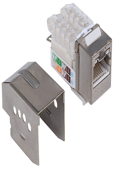 Intellinet Keystone-jack, Cat6A, FTP, verktygslös, låsfunktion, metallisk - 790789