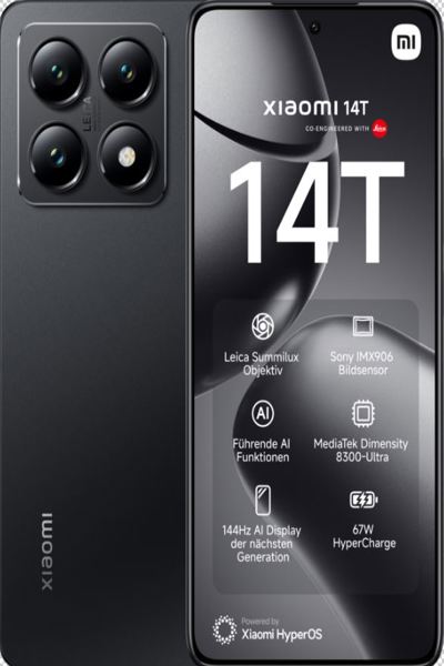 Xiaomi Telekom Xiaomi 14T schwarz - Smartphone - 256 GB