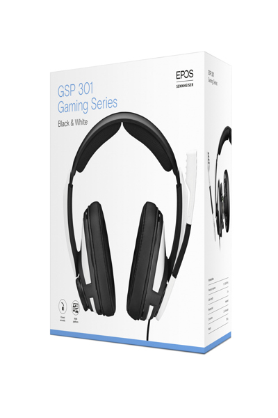 EPOS | SENNHEISER GSP 301 - Headphones - Head-band - Gaming - Black - White - Binaural - Rotary - 1000240