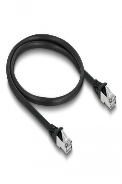 Delock RJ45 Network Cable Cat.6A S/FTP PUR Outdoor 0.5 m black - 0.5 m - Cat6a - S/FTP (S-STP) - RJ-45 - RJ-45 - Black - 80133
