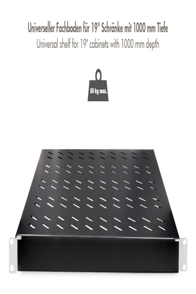 LOGILINK 19" ADJUSTABLE SHELF 1000MM DEPTH BLACK