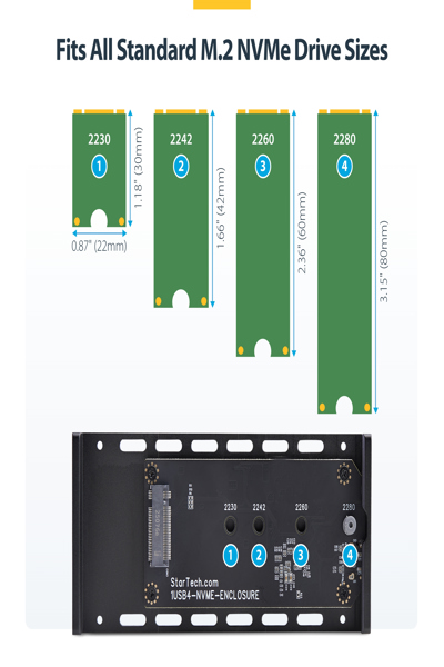 STARTECH USB4 M.2 NVME ENCLOSURE SSD - 1USB4-NVME-ENCLOSURE