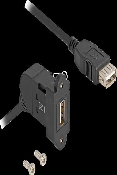 Câble d'extension USB Delock - USB (F) vers USB (F) coudé
