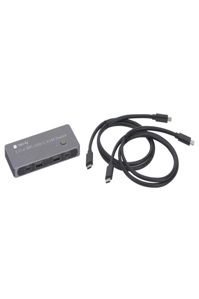 Techly KVM Switch USB-C 2in 1 out - Kvm Switch - USB Typ C - IDATA-KVM-DPC8K