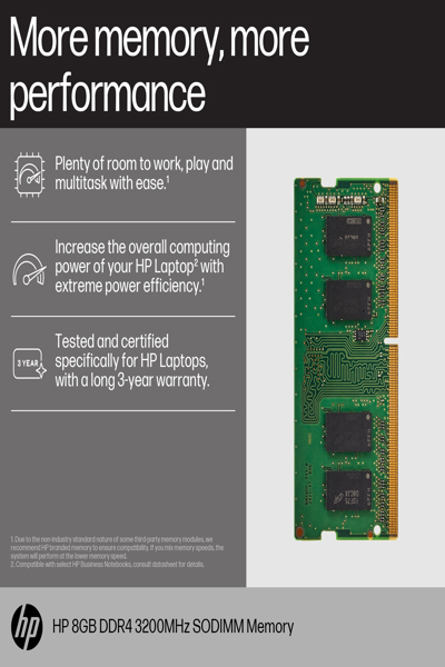 HP 8GB 3200 SODIMM Memory: DDR4 - 8C4X8AA