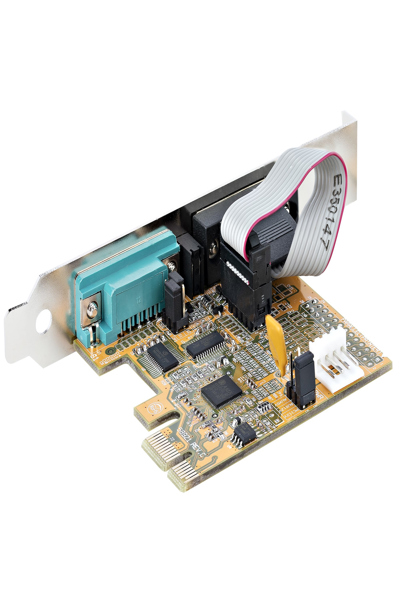 StarTech.com 2-Port PCI Express Serial Card, Dual Port PCIe to RS232 (DB9) Serial Interface Card, 16C1050 UART, Standard or Low Profile Brackets, COM Retention, For Windows & Linux - 21050-PC-SERIAL-CARD