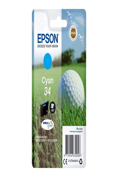 EPSON GOLF BALL SINGLEPACK CYAN 34 DURABRITE ULTRA INK 4.2 ML