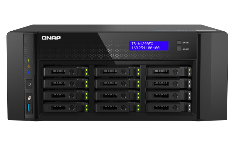 QNAP TS-h1290FX-7302P-128G 12 Bay U.2 NVMe NAS - TS-H1290FX-7302P-128G