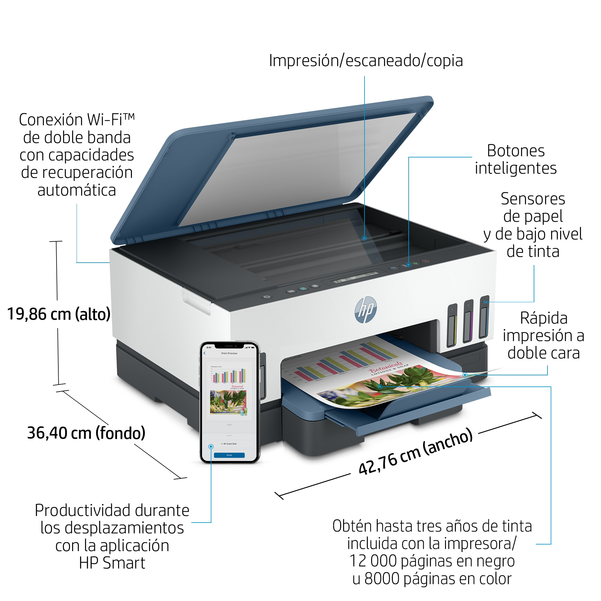 HP Printer Smart Tank 7006 All-in-One - Inkjet - Colored - 28B55A#BHC