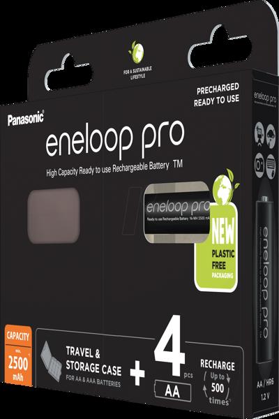 Panasonic eneloop P 4XAAB - pro NiMh-batteri AA Mignon 2500 mAh 4-pack - Uppladdningsbart batteri - Mignon (AA) - BK-3HCDEC4BE