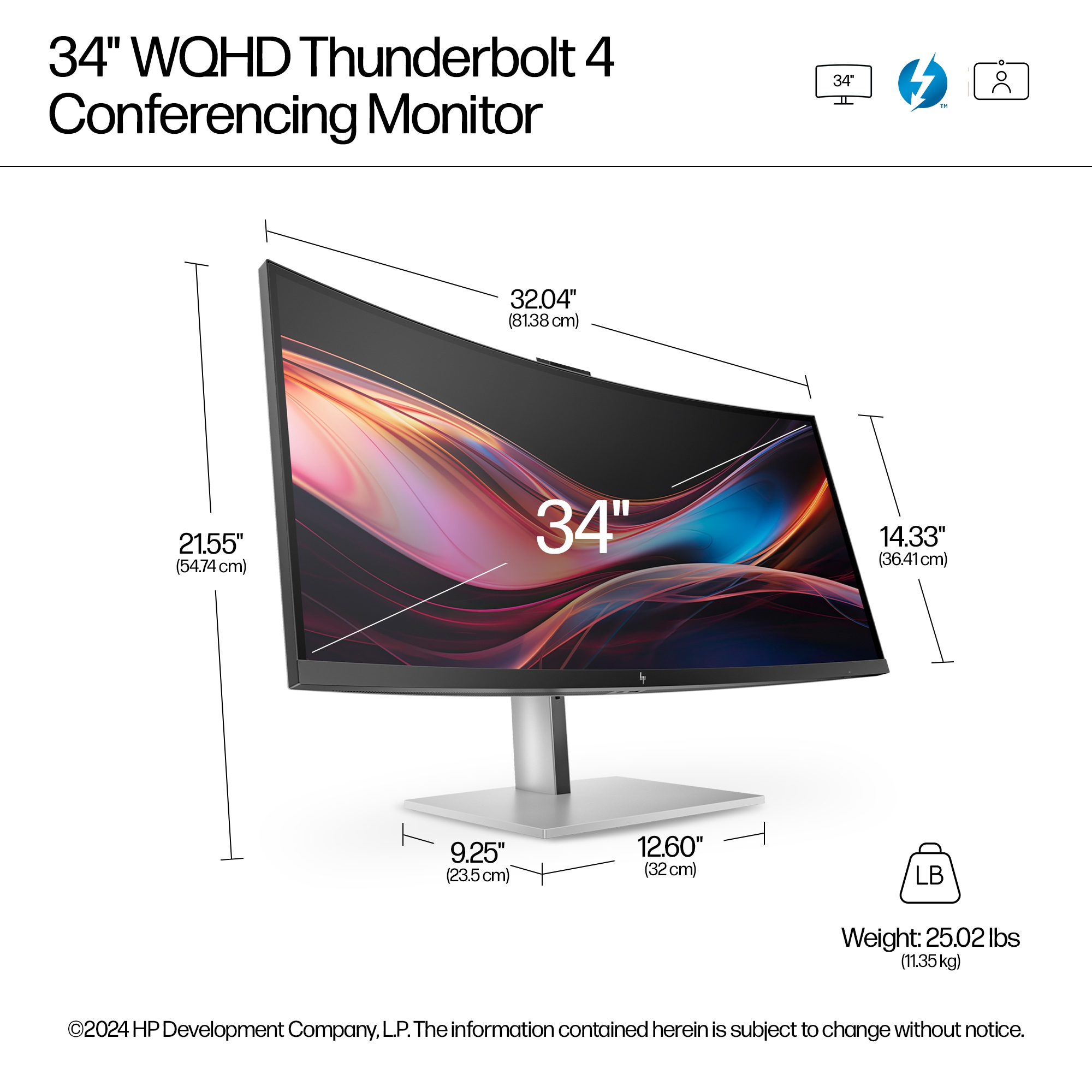 HP 734pm - Series 7 Pro - Curved  LED monitor 34" - 8K157AA#ABB