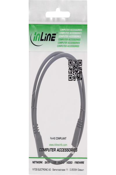 Rallonge CC InLine - CC mâle/femelle 5,5 x 2,5 mm - AWG 18 - noir 1 m