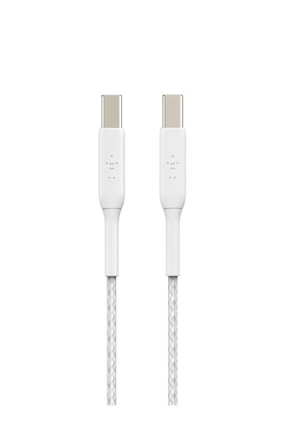 Belkin USB-C till flätad PVC-kabel 2m tvåpack - Digital anslutning - CAB004BT2MWH2PK
