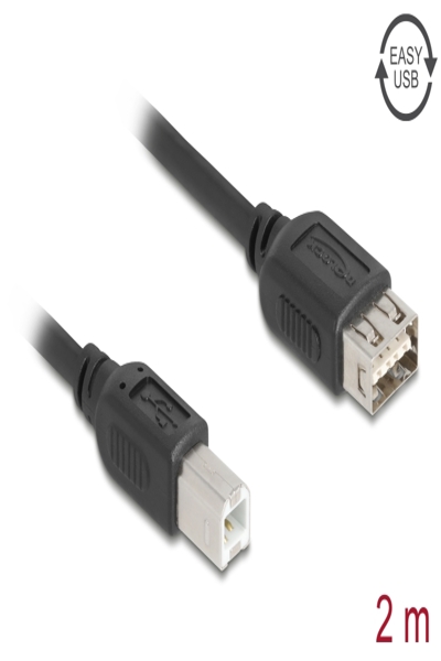 Delock USB 2.0 Kabel Typ-B Stecker zu EASY Typ-A Buchse - Cable - Digital - 81531