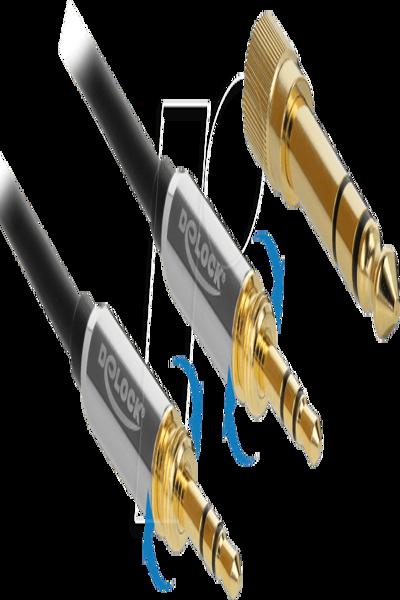 Delock Ljudkabel - mini-telefon stereo 3,5 mm hane till mini-telefon stereo 3,5 mm hane - 85788