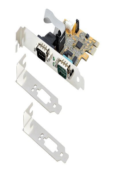 StarTech.com 2-Port PCI Express Serial Card, Dual Port PCIe to RS232 (DB9) Serial Interface Card, 16C1050 UART, Standard or Low Profile Brackets, COM Retention, For Windows & Linux - 21050-PC-SERIAL-CARD