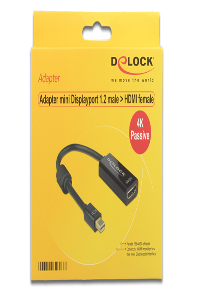 Delock 4K Passive - Adapter - Mini DisplayPort male to HDMI female - 62613