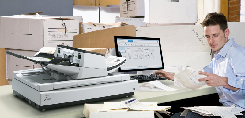 Fujitsu fi-7700S - Document scanner - Dual CCD - ARCH B - 600 dpi x 600 dpi - up to 75 ppm (mono) / up to 75 - PA03740-B301