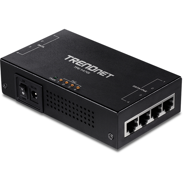 TRENDnet 65W 4-PORT GIGABIT POE+ INJECTOR - TPE-147GI