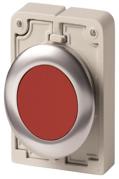 Bouton-poussoir rond plat chromé rouge Eaton M30C-FDR-R