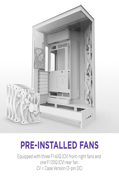 NZXT H9 Flow midi-torn-PC vit - CM-H92FW-01