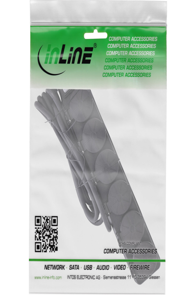 Multiprise d'extérieur InLine - 6 ports Type F Allemand - IP44 - avec interrupteur - 10 m