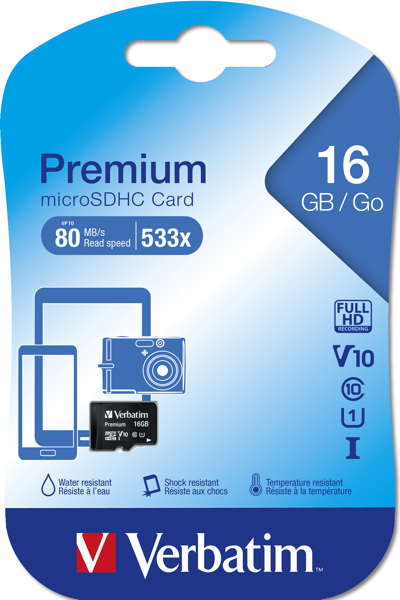 Verbatim Flash-minneskort - 16 GB - 44010