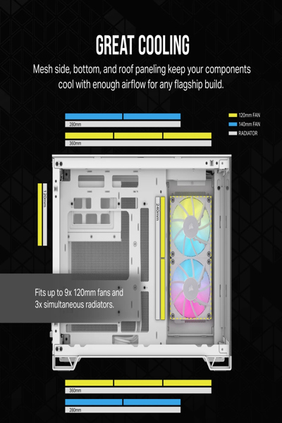 Corsair 2500X LINK Micro-ATX Chassi Vit - CC-9011268-WW