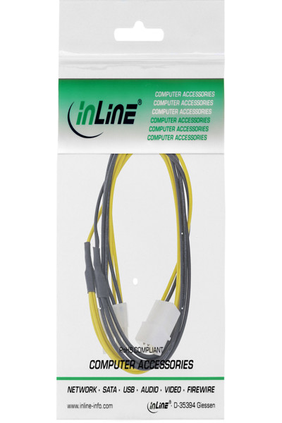 Câble adaptateur secteur en ligne 5,25" / 8 broches pour carte mère EPS12 V 0,45 m