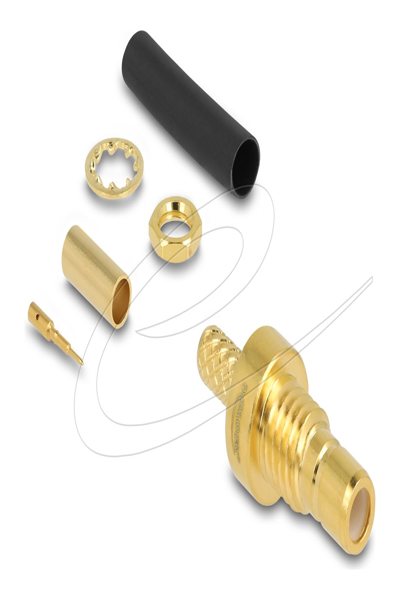 Delock SMB socket for crimping RG-174 RG-316 with matching heat shrink tubing - 91787