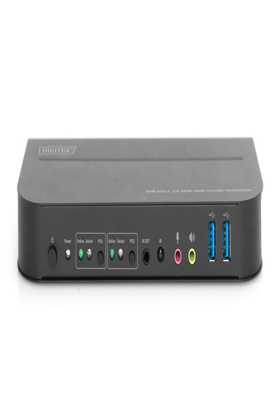 DIGITUS KVM-switch, 2x1 HDMI, HDMI-utgång, USB, 4Kx2K@60Hz - DS-12874