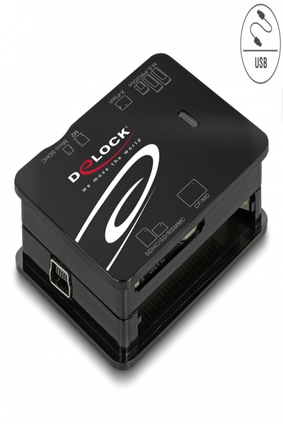 Delock Card reader (MMC, SD, xD, microSD, MS Micro, CFast Card) - 91007