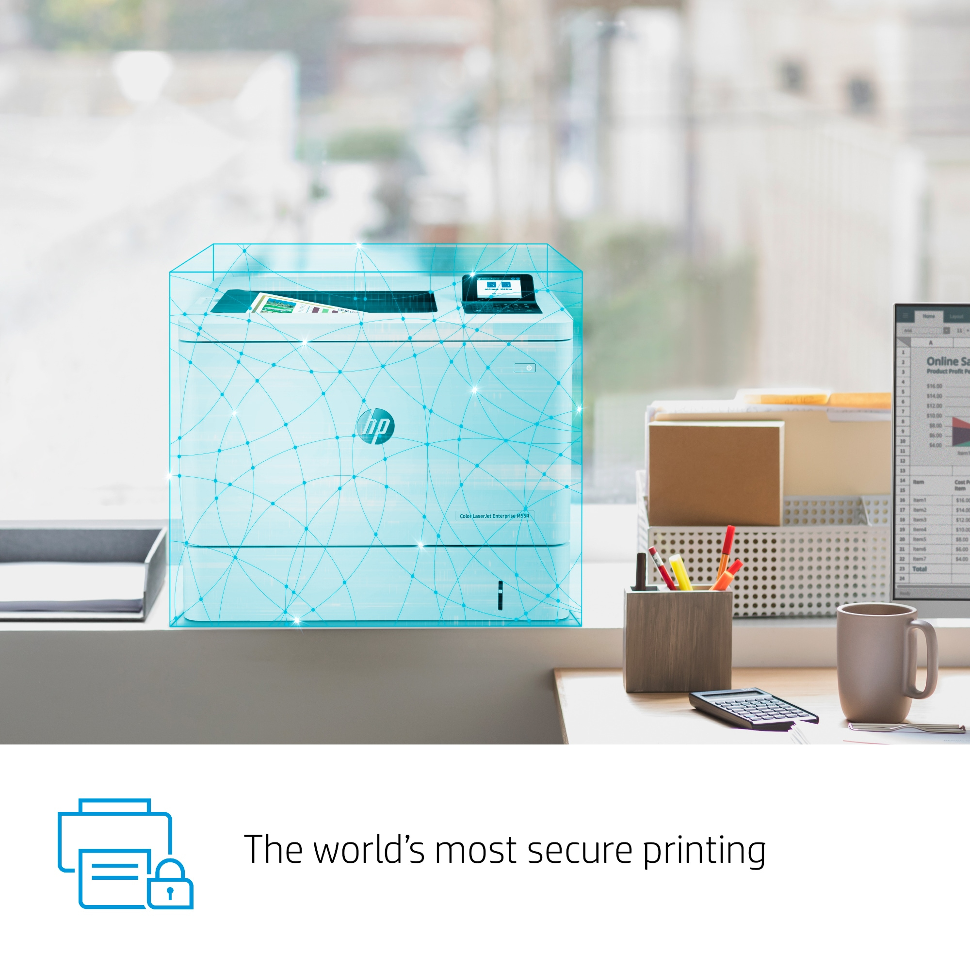 HP Color LaserJet Enterprise M554dn Printer - 7ZU81A