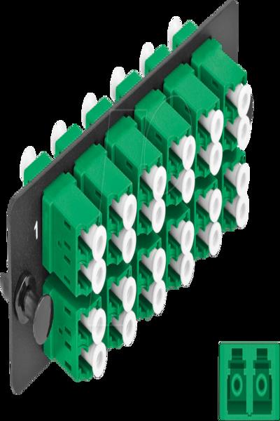Delock 12-Port LC Duplex APC Single-Mode Fiber Optic Adapter Panel Green - 66931