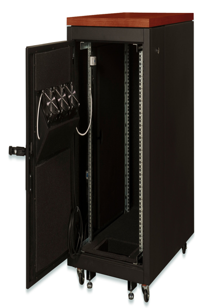 DIGITUS 483 mm (19") SOUNDproof rack - Freestanding rack - 17U - 1000 kg - Key lock - 138 kg - Black - DN-19 17U-SO-C