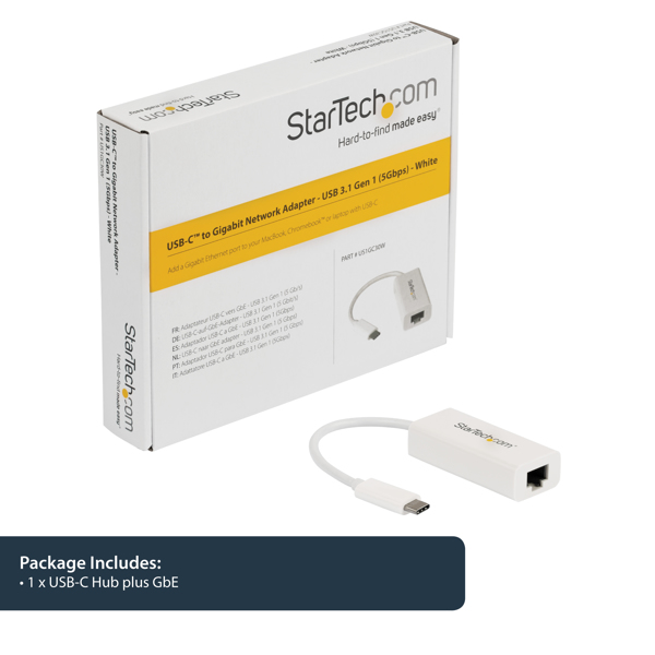 StarTech USB-C to Gigabit Network Adapter White - US1GC30W